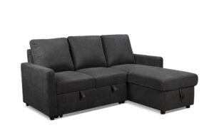 Kuta Reversible Chaise Sofabed Chenille Grey